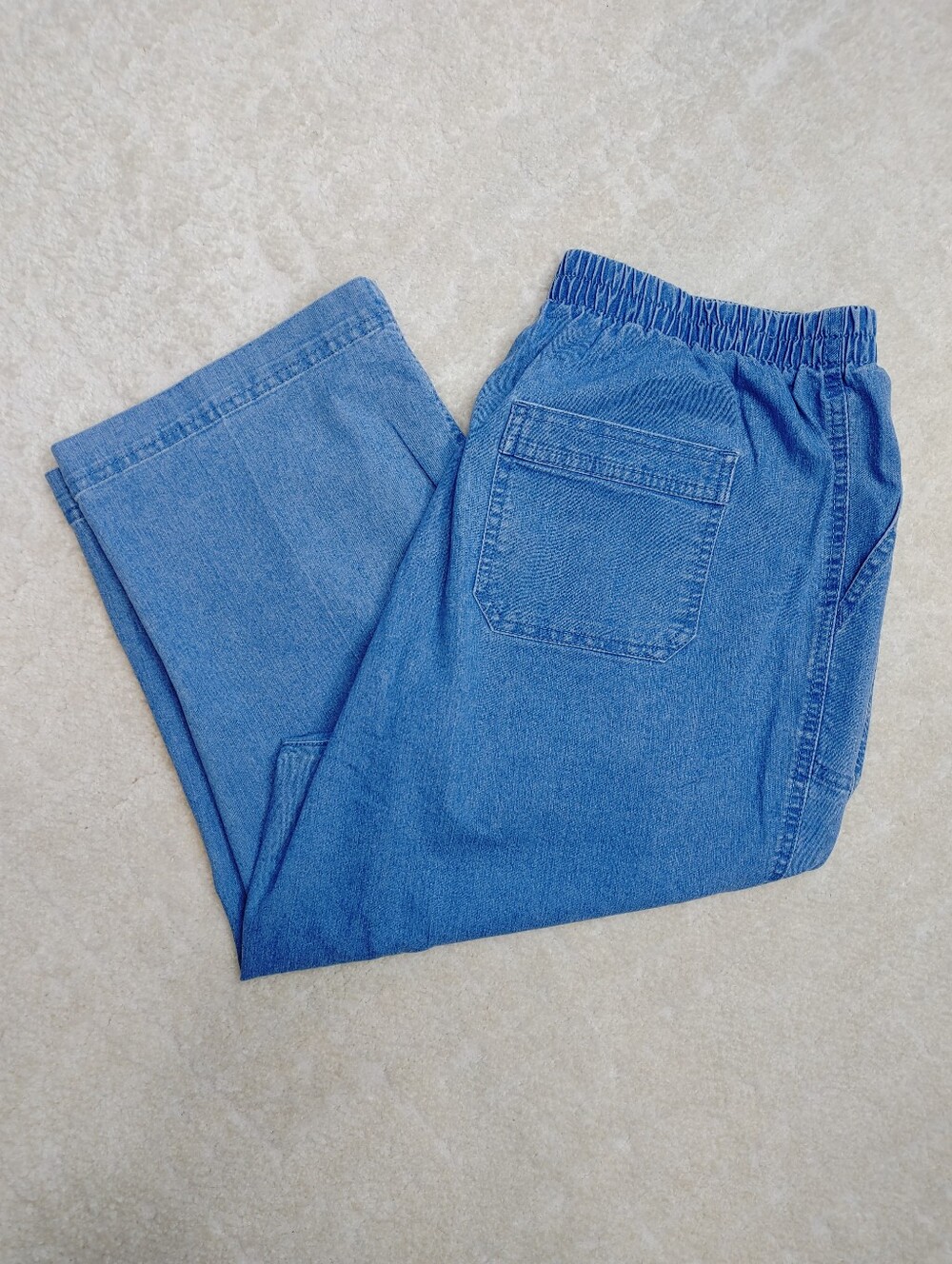 ALIA ELASTIC WAIST PULL ON CAPRI PANTS, BLUE 14